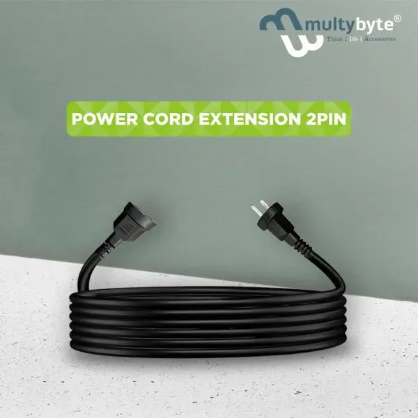 Multybyte Power Cable Extension Cord 5m 2 Pin view 2